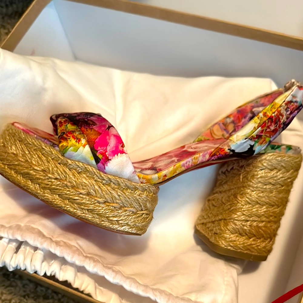 Christian Louboutin Floral Espadrille Wedges